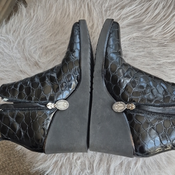 Donald J. Pliner Black Croc-Embossed Ankle Boots - Picture 12 of 14